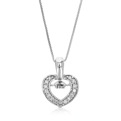 Vir Jewels 1/10 Cttw Lab Grown Diamond Heart Pendant Necklace .925 Sterling Silver 1/3 Inch With 18 Inch Chain,