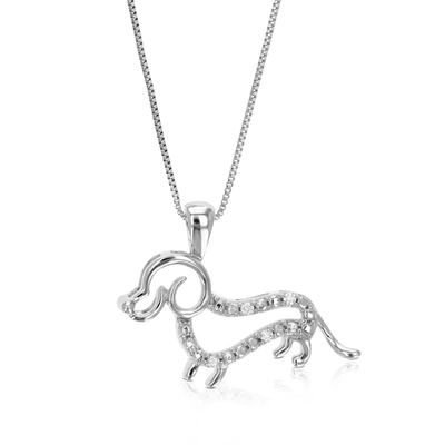 Vir Jewels 1/20 Cttw Lab Grown Diamond Dog Pendant Necklace .925 Sterling Silver 1 Inch With 18 Inch Chain, Siz