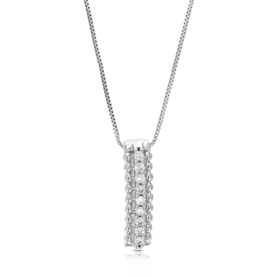 Vir Jewels 1/14 Cttw Lab Grown Diamond Linear Pendant Necklace .925 Sterling Silver 1/10 Inch With 18 Inch Chai