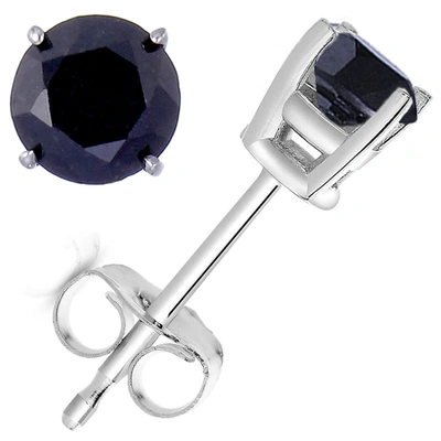 Vir Jewels 2.50 Cttw Black Diamond Stud Earrings 14k White Gold