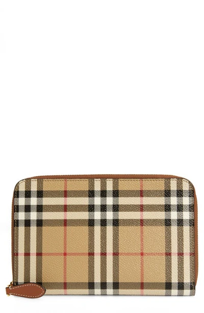Burberry Check Travel Wallet In Archive Beige