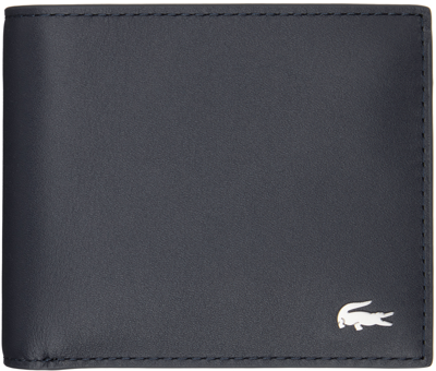 Lacoste Logo-plaque Leather Wallet In Peacoat Blue