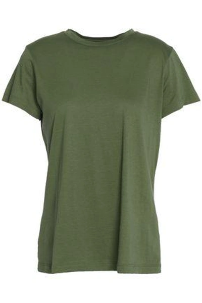 Vince Woman Pima Cotton T-shirt Army Green