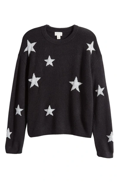Caslon Scattered Star Sweater In Black- Silver Scattered Stars