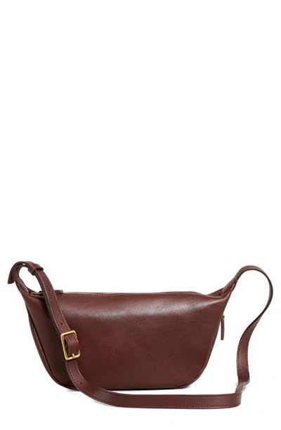 Madewell The Sling Leather Crossbody Bag In Chocolate Raisin