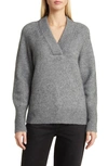 Nordstrom Balloon Sleeve Sweater In Grey Dark Heather