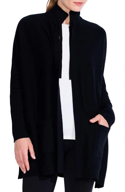 Nz Active By Nic+zoe Cool Down Open Front Cardigan In Black Onyx