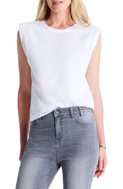 Nzt By Nic+zoe Power Shoulder Tank Top In Paper White