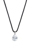 Roxanne Assoulin Crystal Teardrop Pendant Necklace In Rhodium/clear/bla