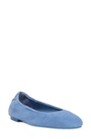 Stuart Weitzman Leather Ballet Flat In Blue Steel Leather