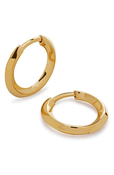 Monica Vinader Power Huggie Hoop Earrings In 18ct Gold Vermeil