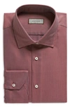 Canali Microprint Dress Shirt In Red