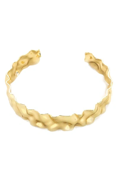 Panacea Crinkled Cuff Bracelet In Gold