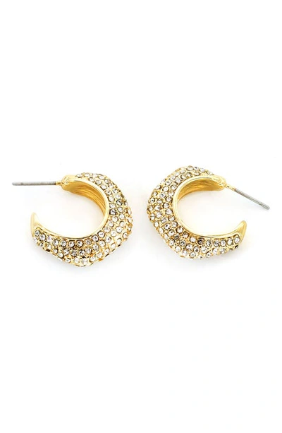 Panacea Cubic Zirconia Organic Hoop Earrings In Gold