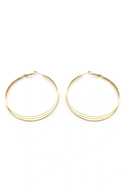 Panacea Triple Row Hoop Earrings In Gold