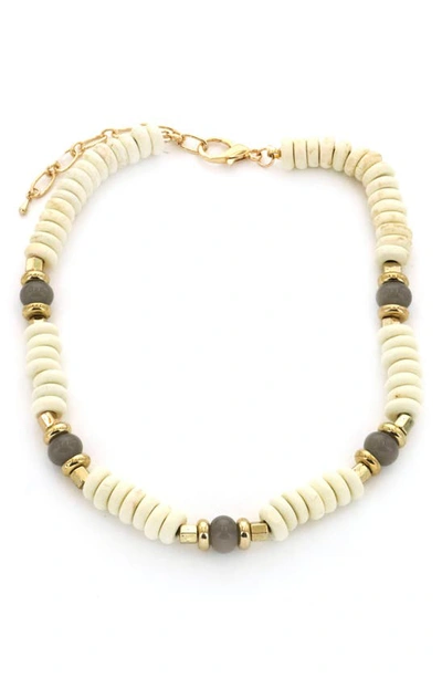 Panacea Beaded Collar Necklace In Ivory