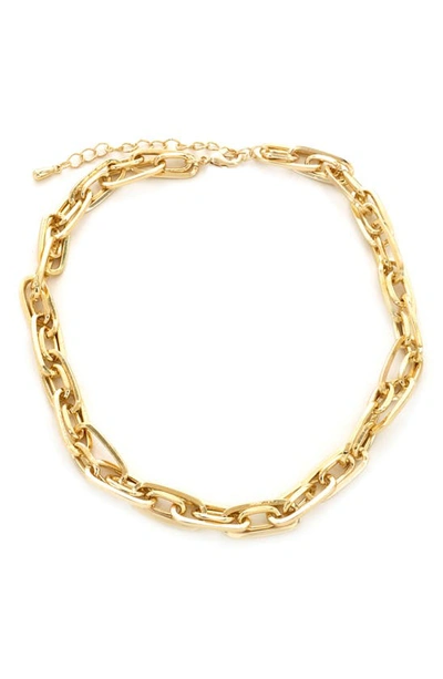 Panacea Double Link Chain Collar Necklace In Gold