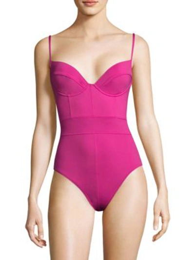 Proenza Schouler Underwire Lingerie One-piece Swimsuit In Electric Pink