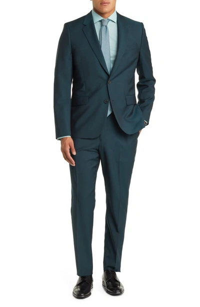 Paul Smith Tailored Fit Wool & Mohair Suit In Dark Green