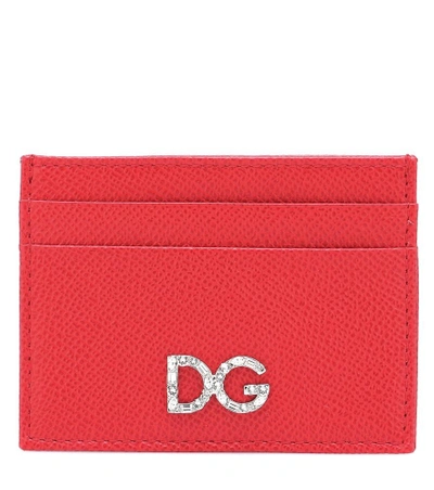 Dolce & Gabbana Leather Card Holder In Red