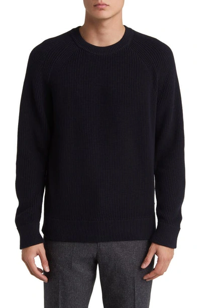 Nn07 Jacob Cotton Rib Jumper In Navy