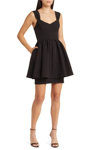 Chelsea28 Flirt Peplum Minidress In Black