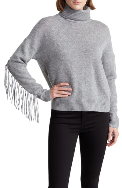 360cashmere Hudson Fringed Wool & Cashmere Turtleneck Sweater In Grey