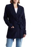 360cashmere Alissa Fringed Wool & Cashmere Cardigan In Navy