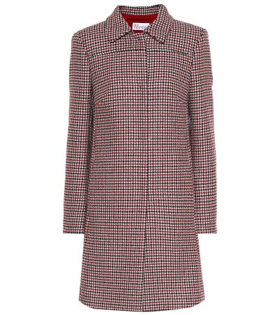 Red Valentino Houndstooth Wool-blend Coat In Red