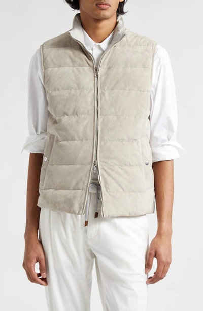 Eleventy Down Reversible Vest In Grey