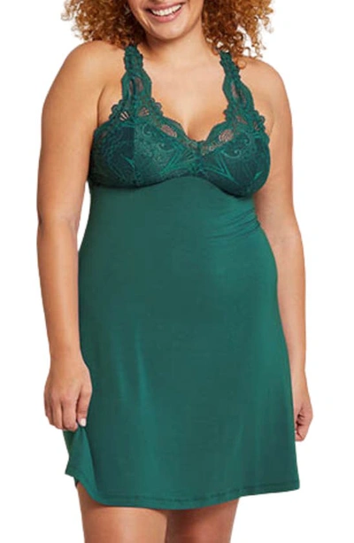 Fleur't Belle Epoque Fuller Cup Lace Chemise In Grove