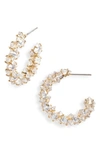 Nordstrom Staggered Cubic Zirconia Pyramid Hoop Earrings In Clear- Gold