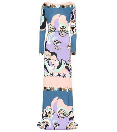 Emilio Pucci Belted Printed Maxi Dress In Multicoloured