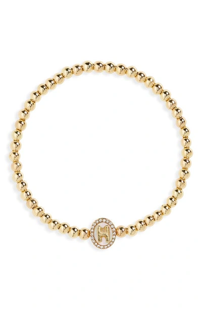 Baublebar Crystal Initial Pisa Bracelet In Gold H