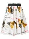 Dolce & Gabbana Printed Cotton Skirt In White