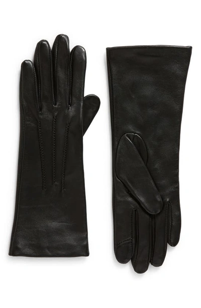 Cole Haan Points Leather Gloves In Black