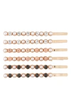 Tasha Assorted 6-pack Pearly Bead & Crystal Hair Clips In Rose Gold/ Ivory Multi