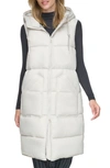 Andrew Marc Kerr Hooded Longline Puffer Vest In Moon