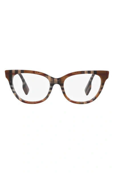 Burberry Evelyn 51mm Cat Eye Optical Glasses In Brown