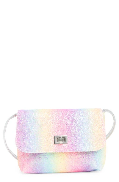 Capelli New York Kids' Glitter Crossbody Bag In Pink Combo