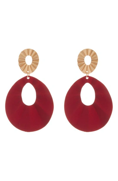 Tasha Two-tone Textured Drop Earrings In Mauve