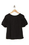 French Connection Ruffle Short Sleeve Blouse In Black