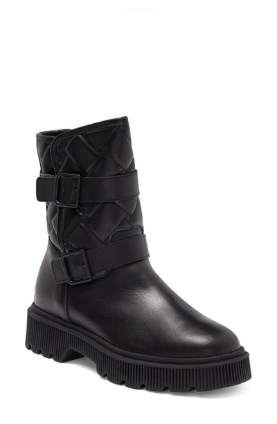 Kurt Geiger Kingston Quilted Moto Boot In Black