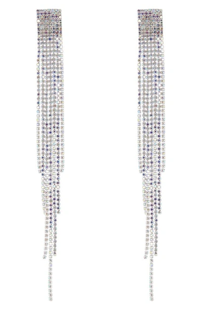 Tasha Crystal Fringe Drop Earrings In Silver