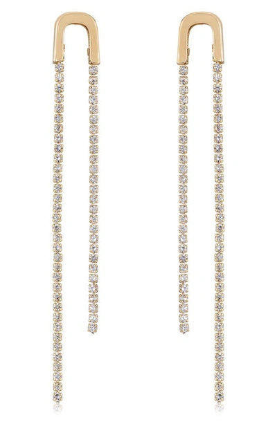 Ettika Crystal Fringe Earrings In Gold