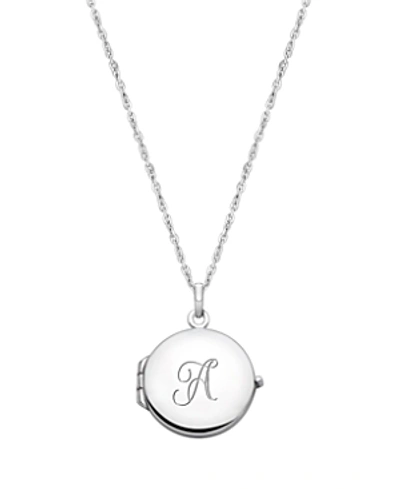 Tiny Blessings Girls' Sterling Silver Round Locket & Engraved Initial 14-16 Necklace - Baby, Little Kid, Big Kid In Silver - A