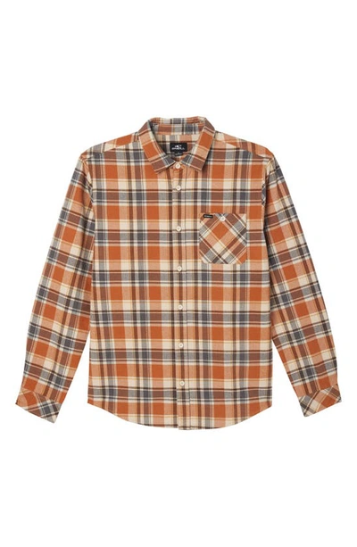 O'neill Winslow Plaid Flannel Button-up Shirt In Adobe