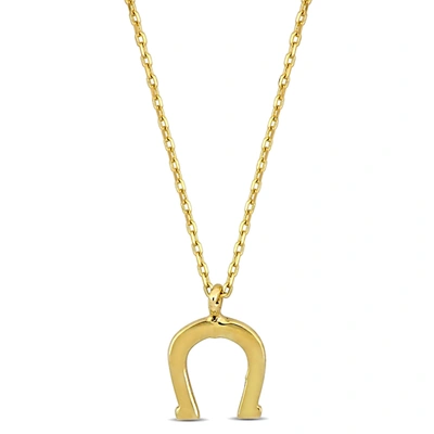 Mimi & Max Horseshoe Pendant With Chain In 14k Yellow Gold - 17 In