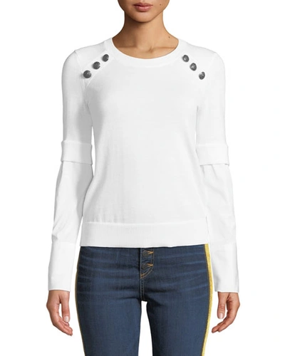 Veronica Beard Roscoe Twofer Sweater With Button Detail