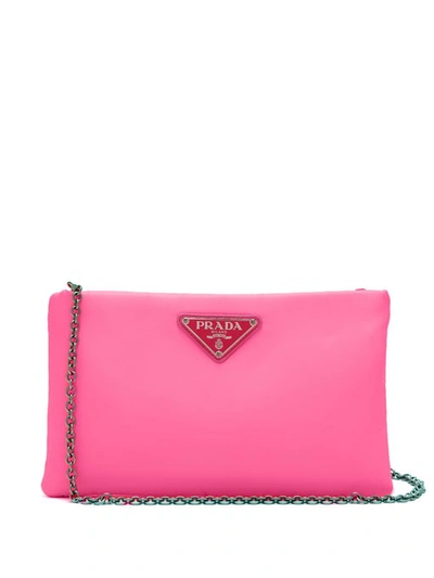 Prada Neon Padded Clutch In Frosa Fluo